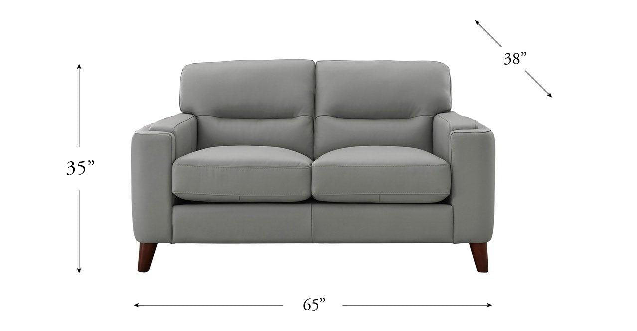 Elm Leather Sofa Collection, Silver Gray